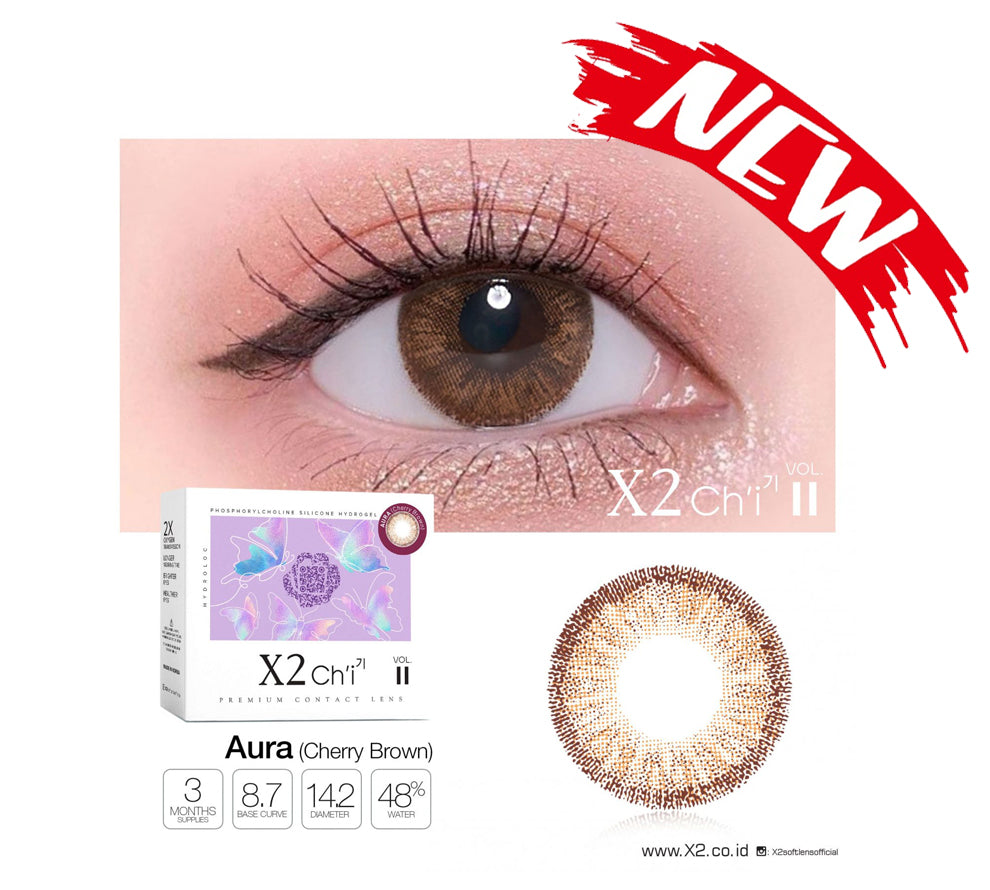 X2 Chi Vol II Aura- Cherry Brown ( Softlens Premium )