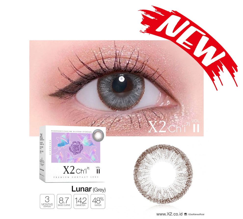 X2 Chi Vol II Lunar - Grey ( Softlens Premium )