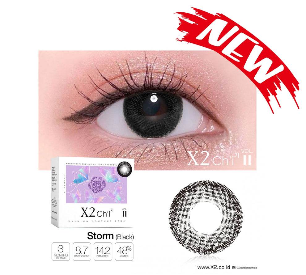 X2 Chi Vol II Storm - Black ( Softlens Premium ) - 1