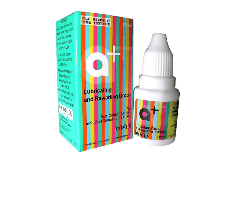 a+ Lubricating and Rewetting Drops 10ml by Stericon Pharma - Lensza