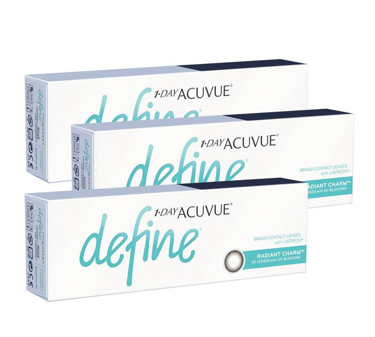 3 Box Set: 1 Day Acuvue DEFINE Radiant Charm - Grey by Johnson & Johnson