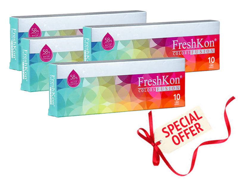 Spesial Offer : 1 Day Colors Fusion ( 10pcs ) by FreshKon - 4 Boxes